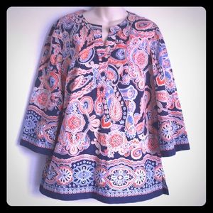 Jones New York sport stretch XL Blouse paisley